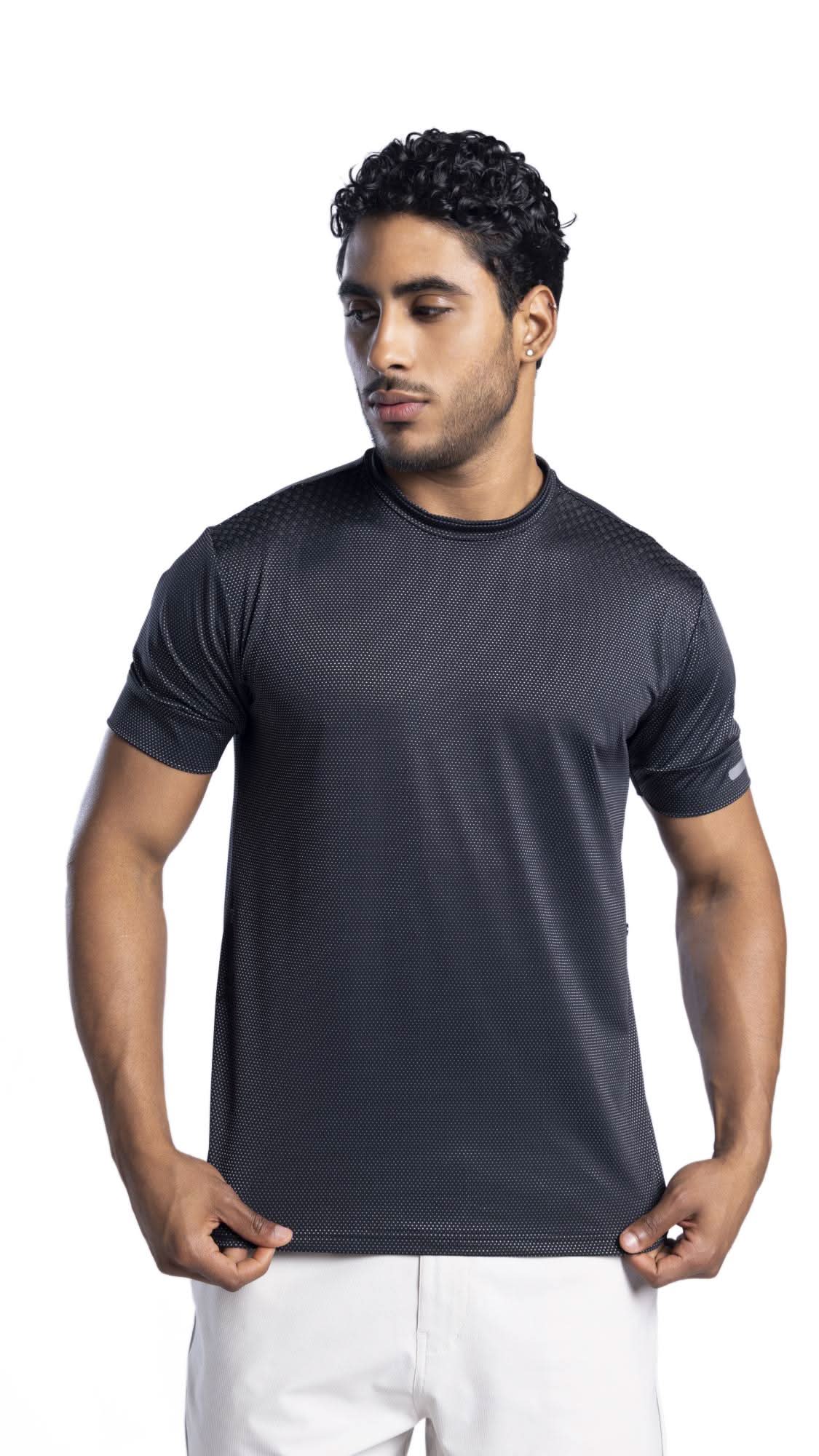 Xalt Life Aerodynamic Pulse Point Mesh Tee Black CREW NECK