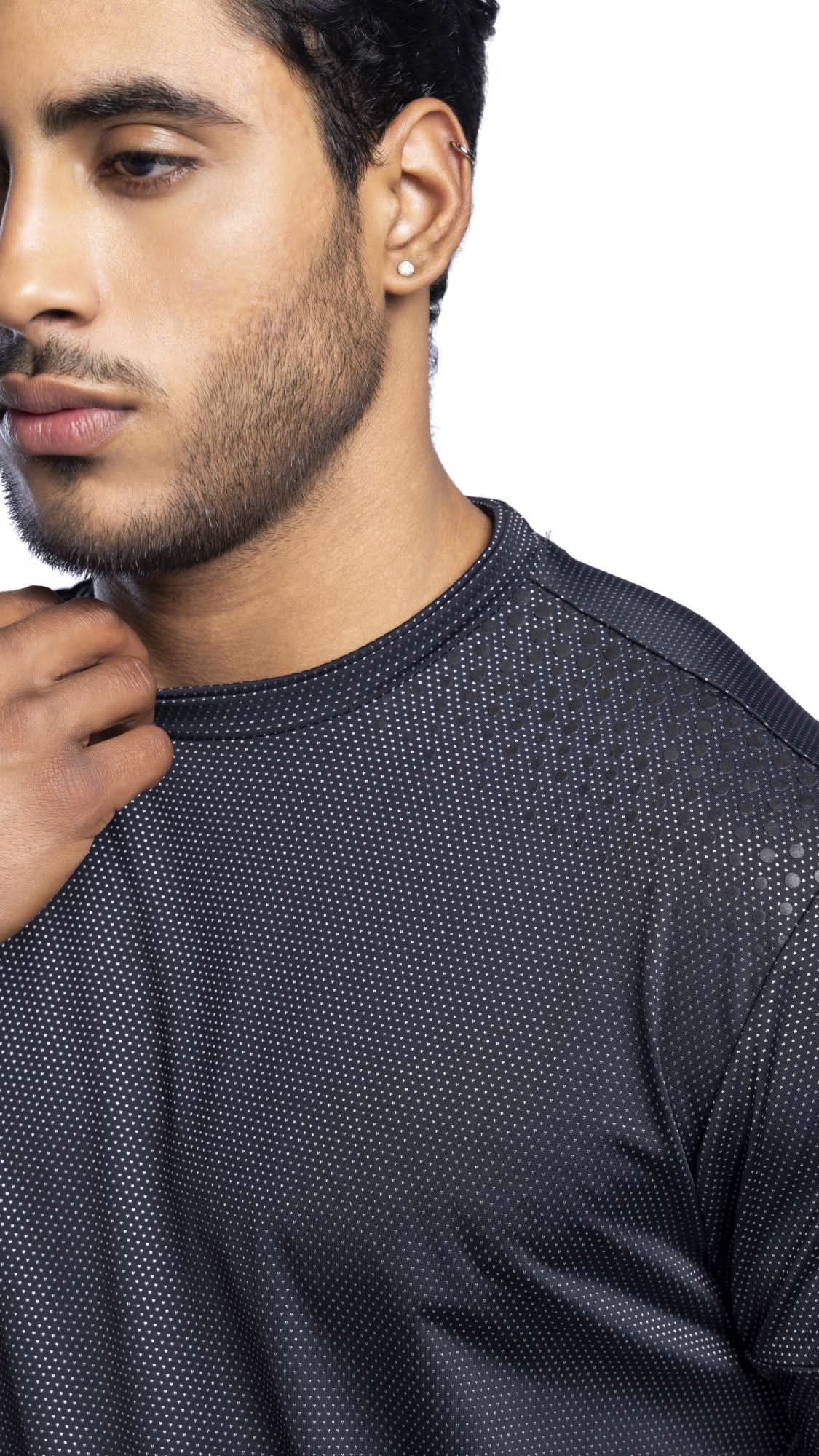 Xalt Life Aerodynamic Pulse Point Mesh Tee Black CREW NECK