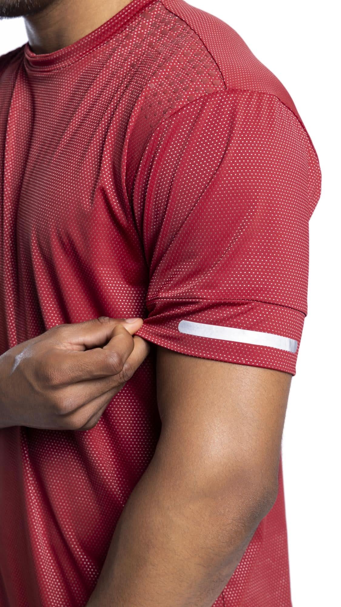 Xalt Life Aerodynamic Pulse Point Mesh Tee Maroon CREW NECK