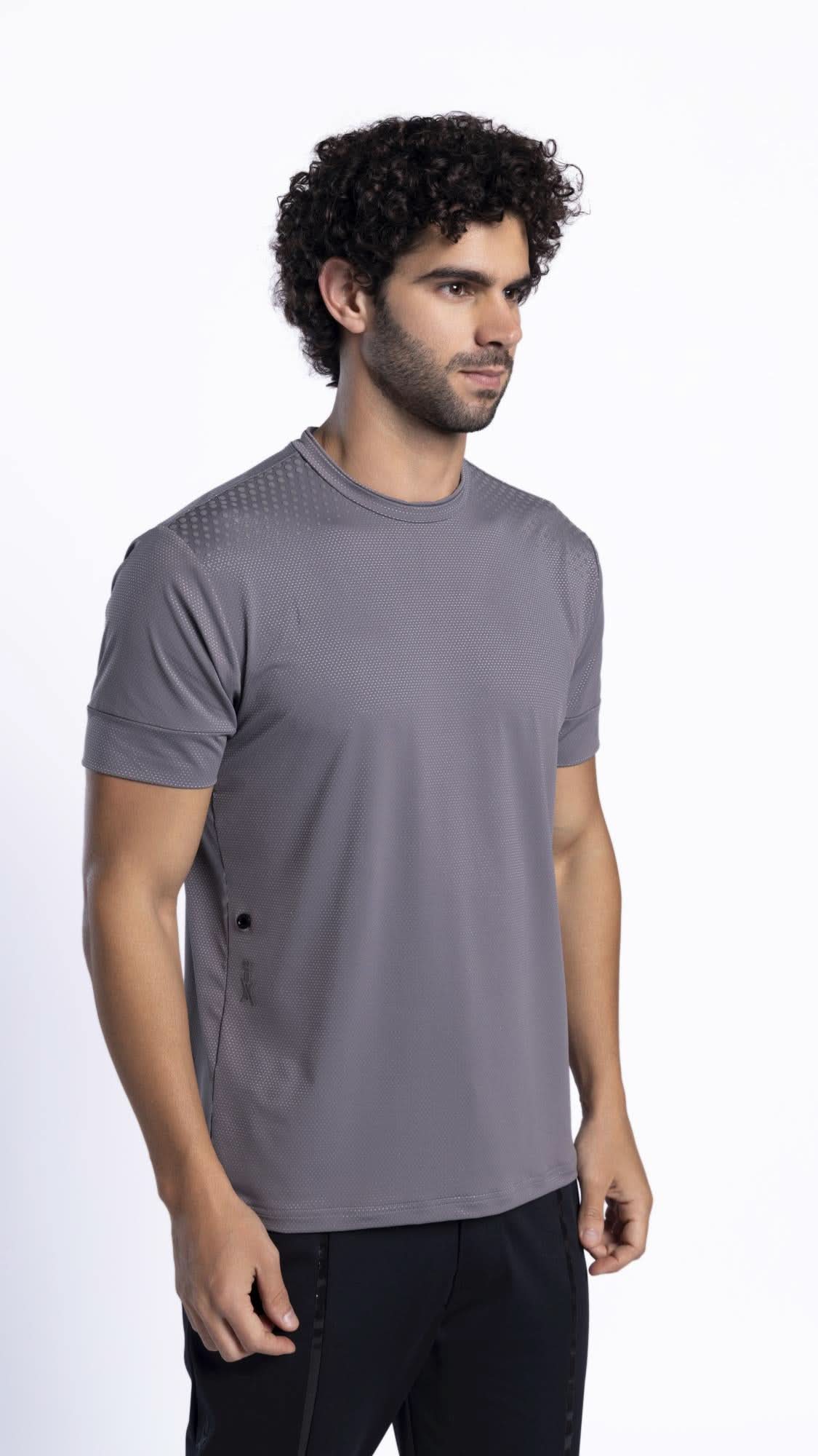 Xalt Life Aerodynamic Pulse Point Mesh Tee Silver CREW NECK