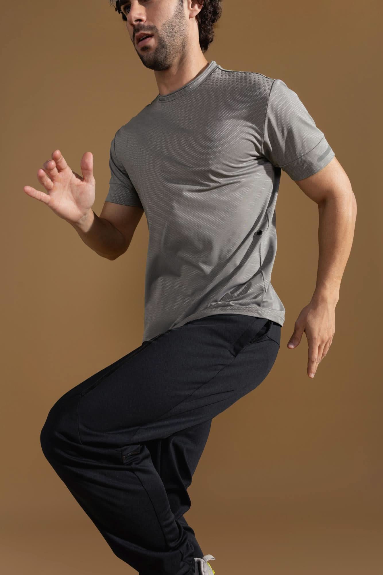 Xalt Life Aerodynamic Pulse Point Mesh Tee Silver CREW NECK