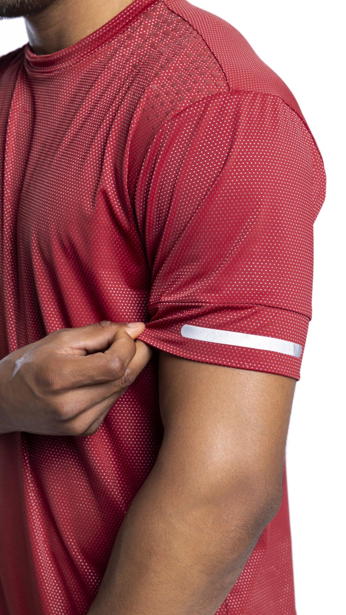 Aerodynamic Pulse Point Mesh Tee Maroon