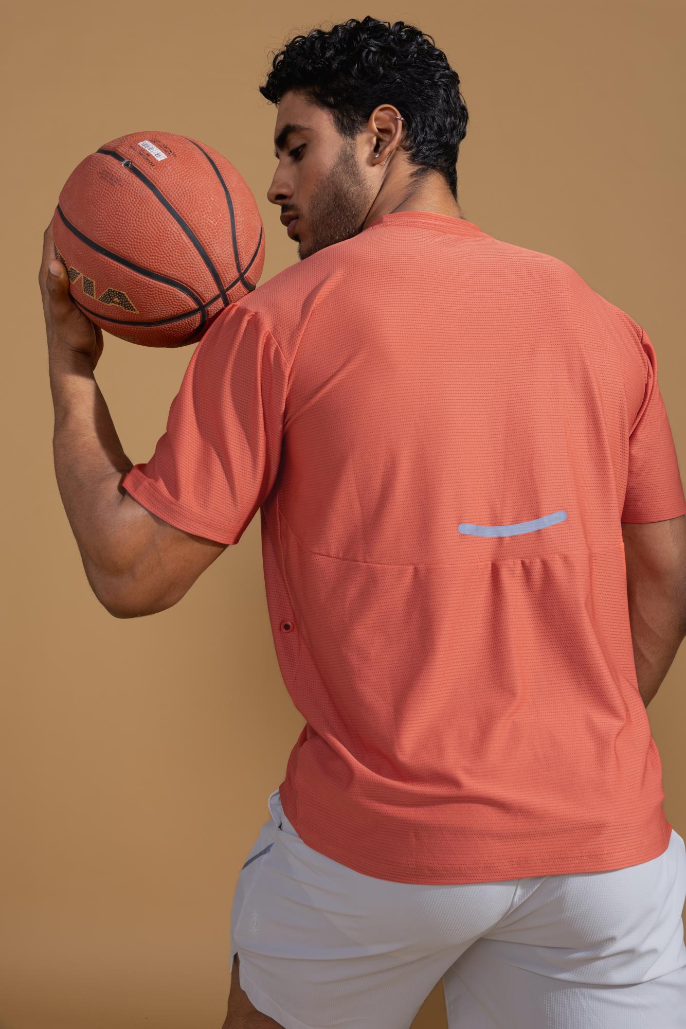 Aerodynamic Pulse Tee Deep Salmon