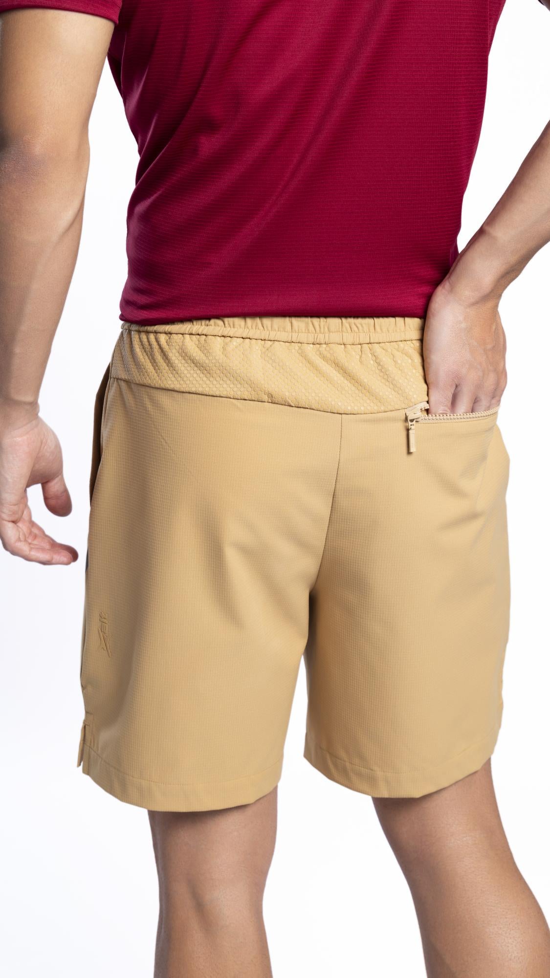 Quad Stretch Athletic Shorts Beige