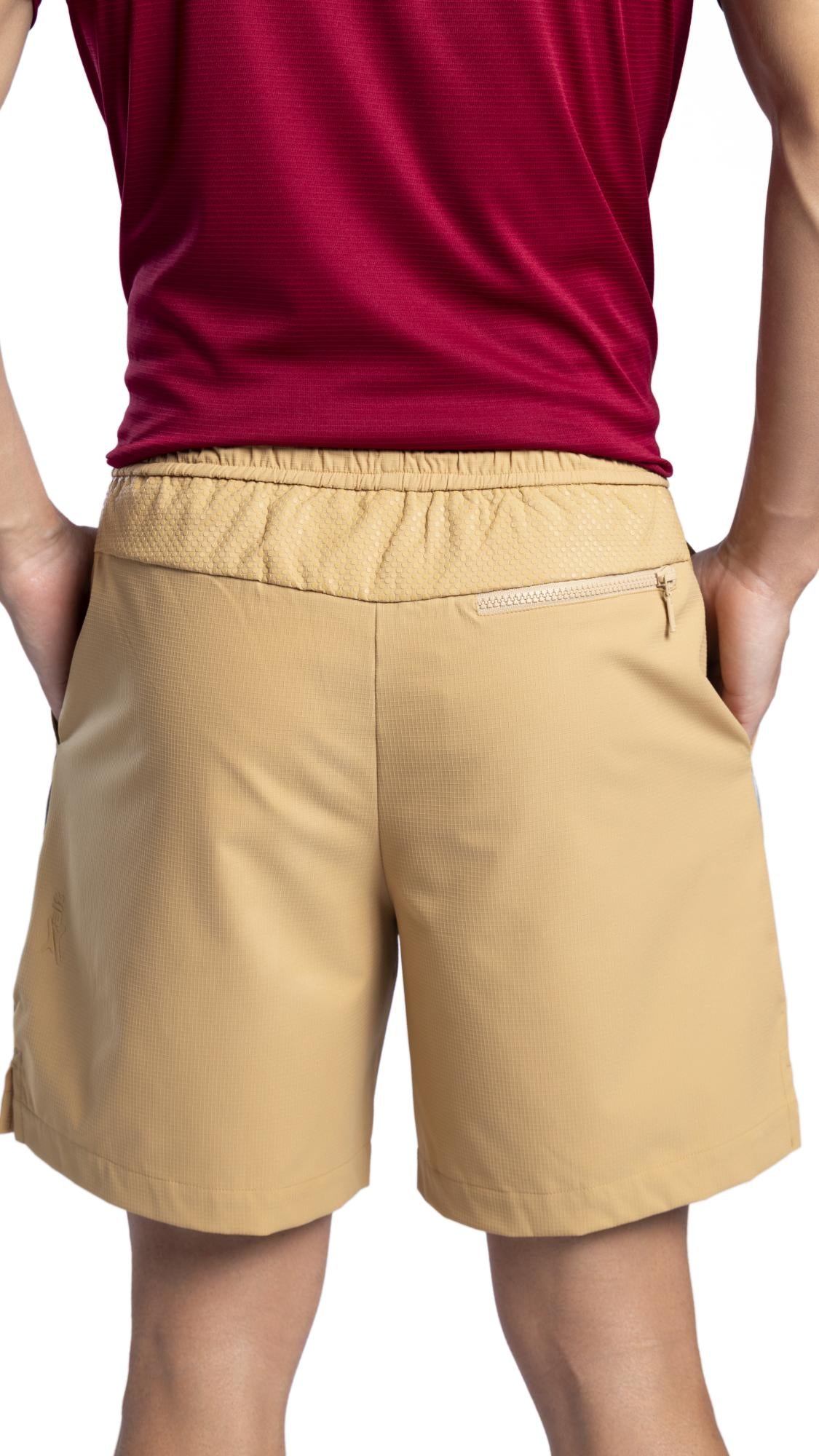 Quad Stretch Athletic Shorts Beige