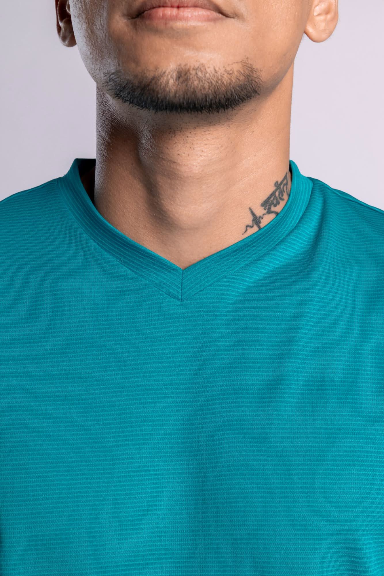 Xalt Life Urban Grid 1 Electric Teal V NECK