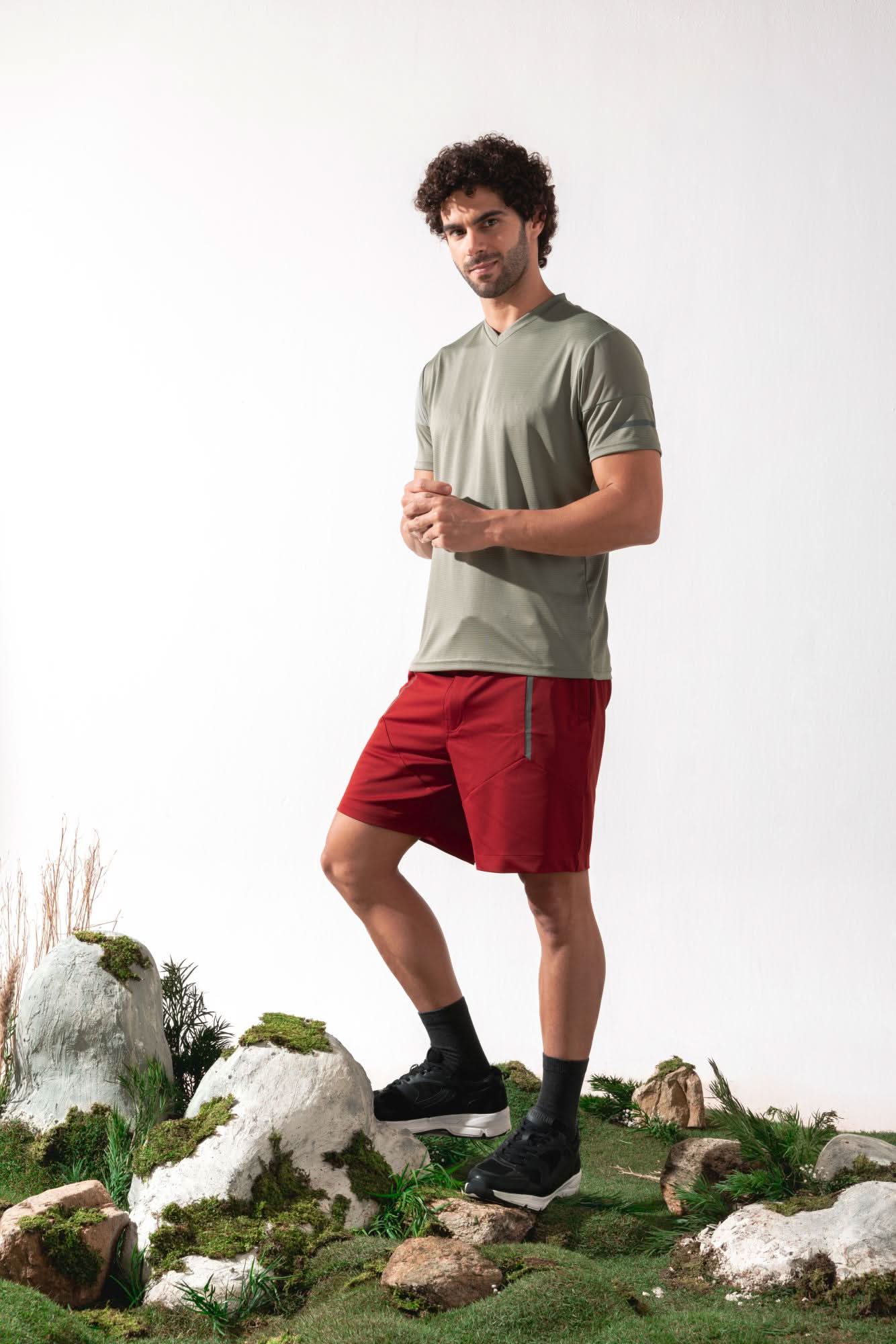 Xalt Life Urban Grid 1 Sage Green V NECK