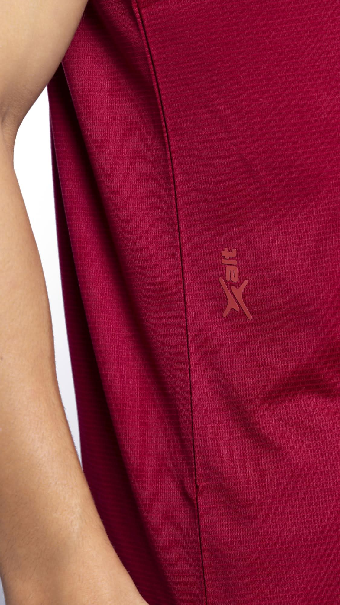 Xalt Life Urban Grid 2 Maroon V NECK
