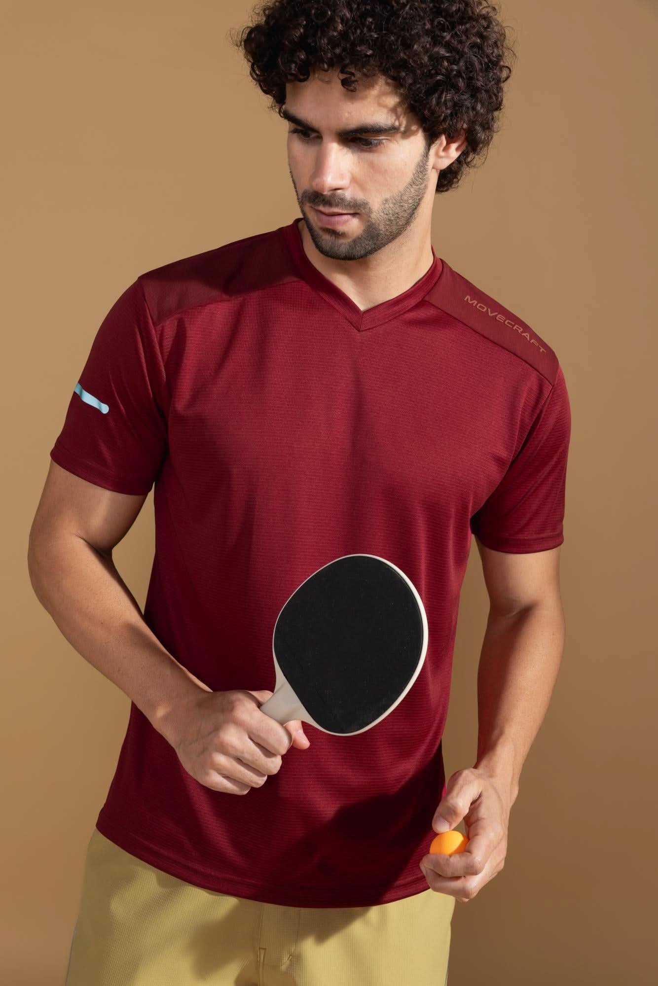 Xalt Life Urban Grid 2 Maroon V NECK