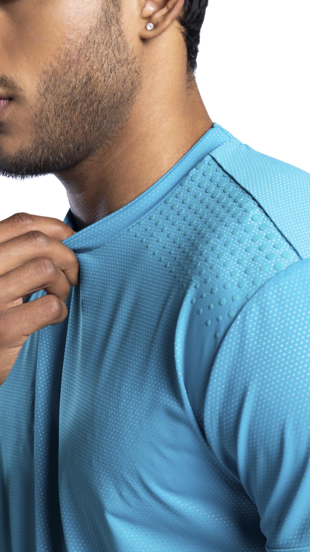 Xalt Life Aerodynamic Pulse Point Mesh Tee Electric Teal CREW NECK