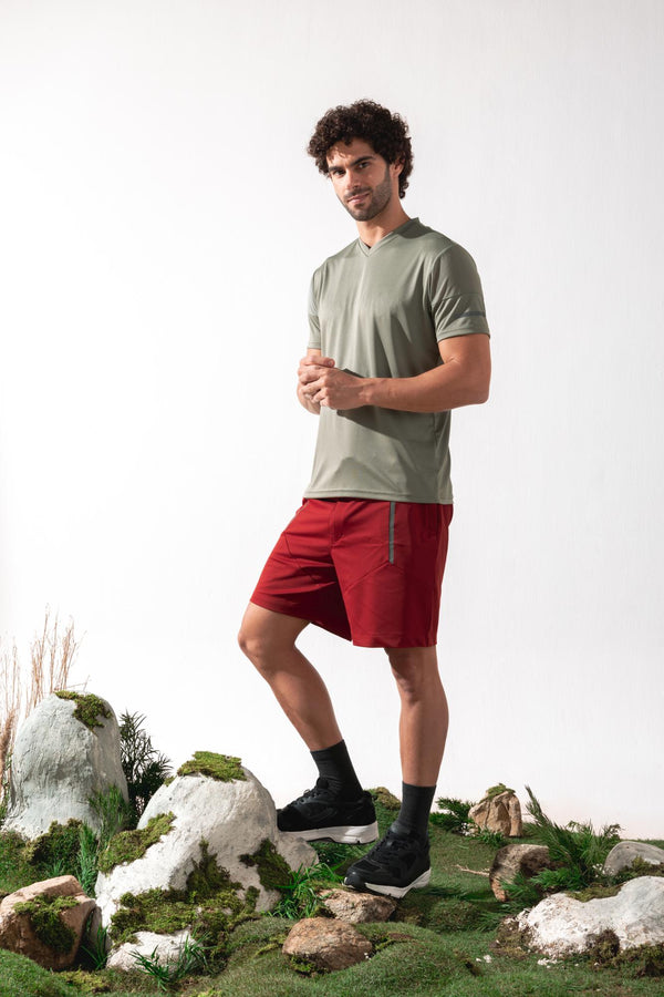 Xalt Life Urban Grid 1 Sage Green V NECK