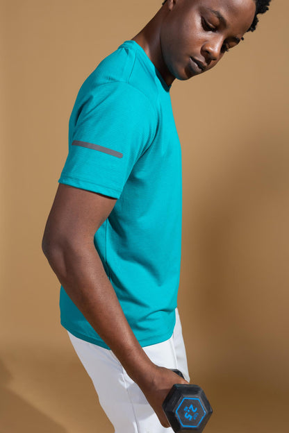 Xalt Life Urban Grid 2 Electric Teal V NECK